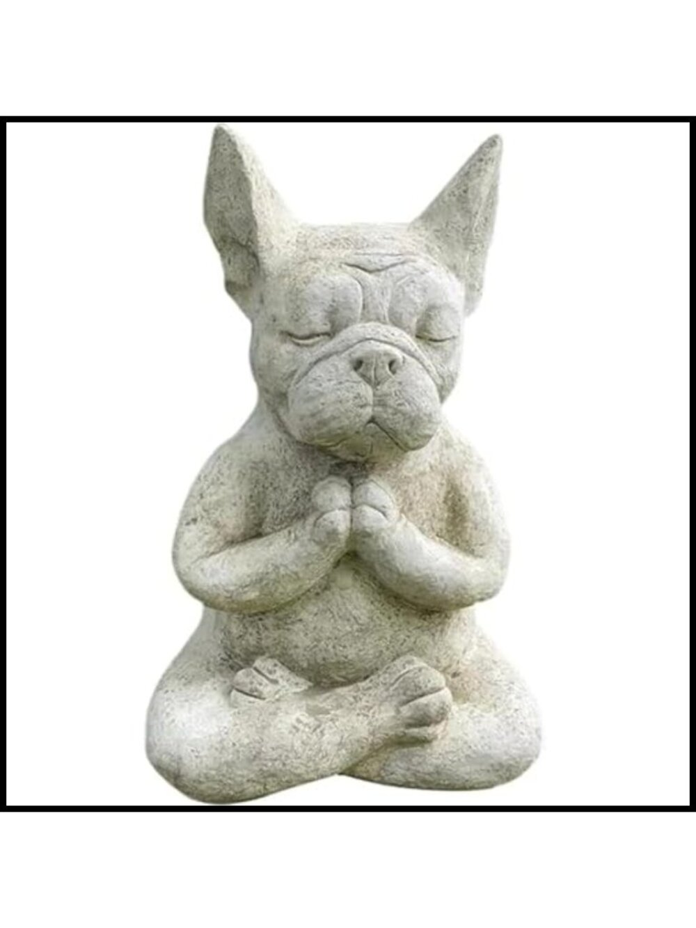Meditation Bulldog Resin Statue - Zen Prayer Garden Decor Indoor Outdoor